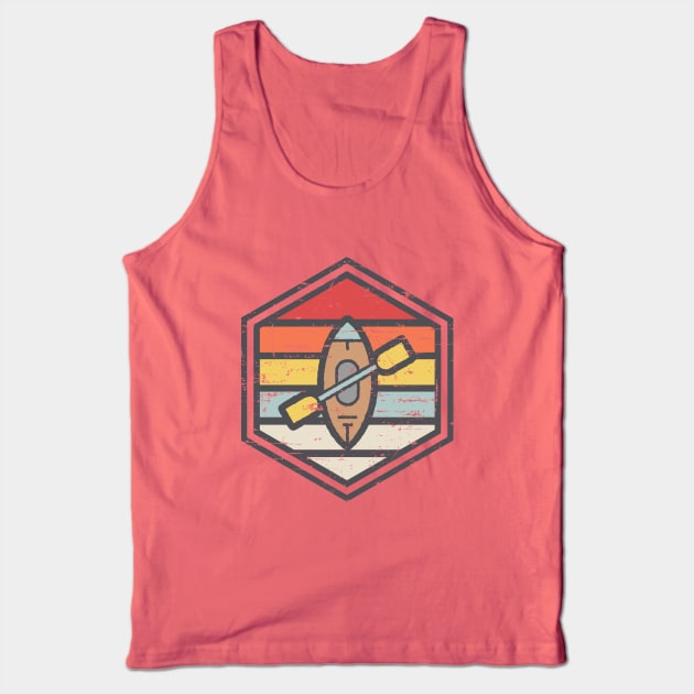 Retro Badge Kayak Light Tank Top by rojakdesigns